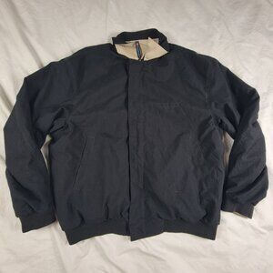 Chaps Ralph Lauren Mens Medium Black Jacket Winter Warm Casual Outdoors Full Zip